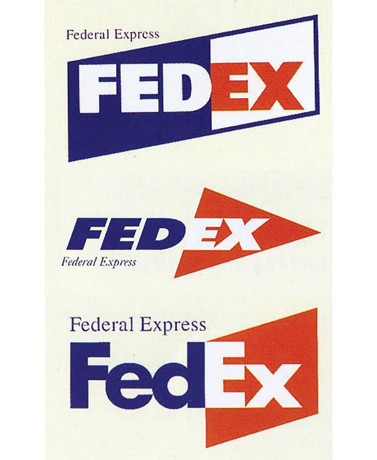  Ba trong số năm thiết kế cuối cùng được trình bày cho hội đồng FedEx.