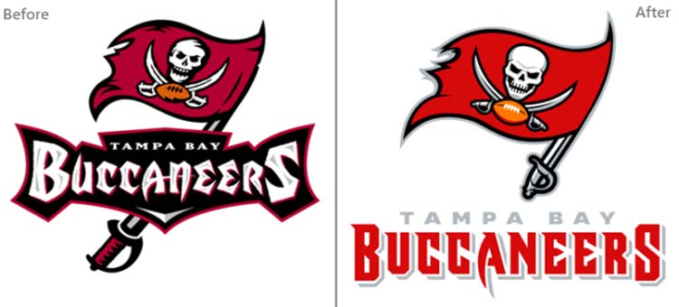 Thiết kế logo của Tampa Bay Buccaneers.