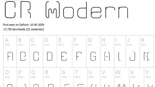 Download CR21modern free font