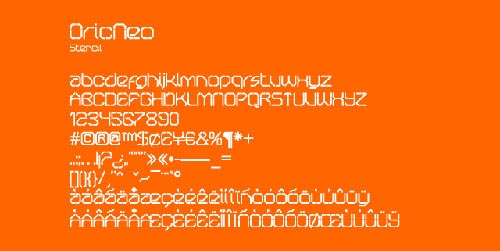 Download Oricneo Stencil free font